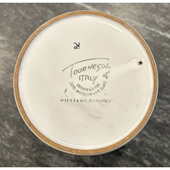 Williams Sonoma TOURNESOL Kitchen Utensil Holder Crock Made In Italy Pottery 6” - Picture 4 of 6